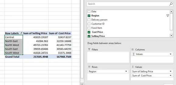Insert calculate feature in Pivot analyze.